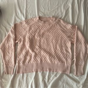 Lululemon Texture Play Crew Sweater in pink mist
